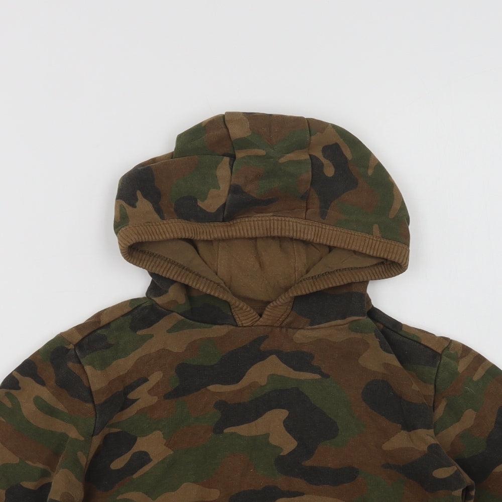 NEXT Boys Brown Camouflage Cotton Pullover Hoodie Size 5 Years