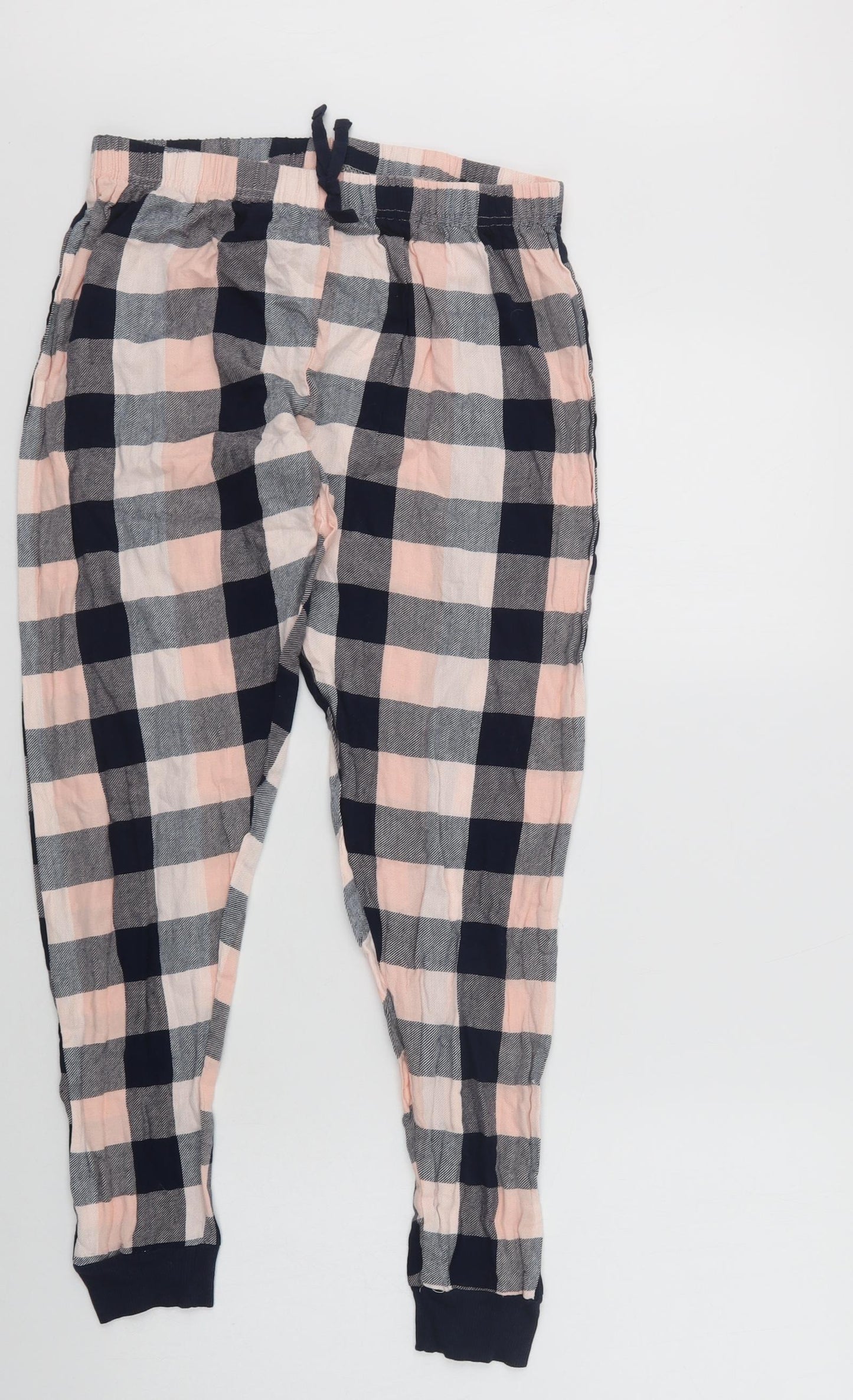 Pep & Co Womens Blue Plaid Cotton  Pyjama Pants Size 8  Drawstring