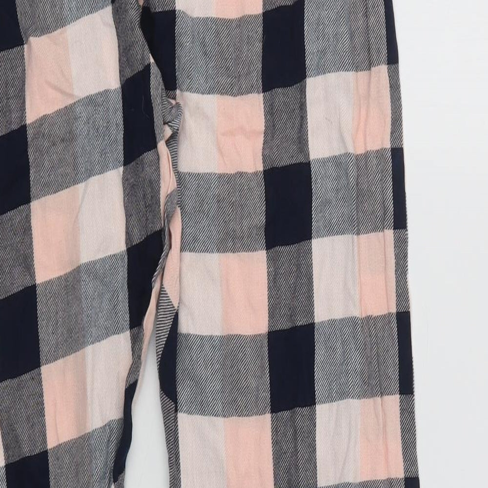 Pep & Co Womens Blue Plaid Cotton  Pyjama Pants Size 8  Drawstring