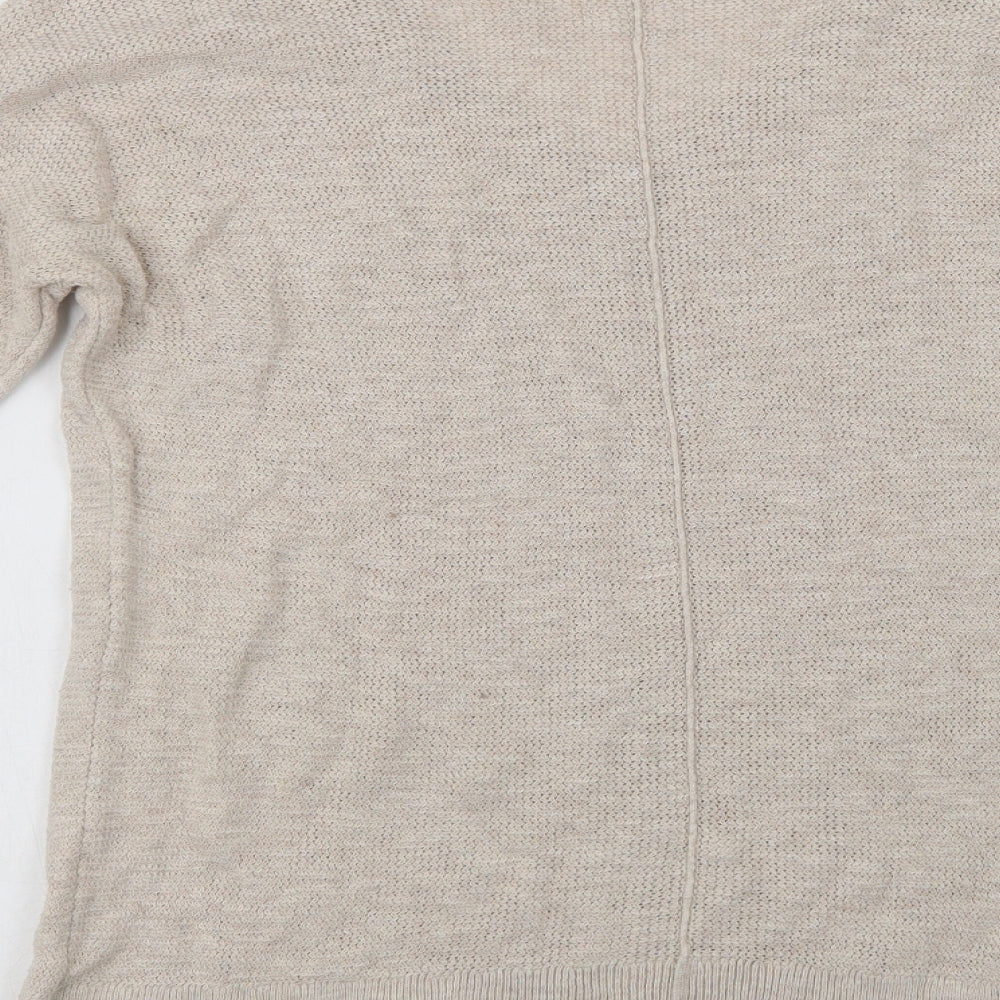 Gap Womens Beige V-Neck  Cotton Pullover Jumper Size M