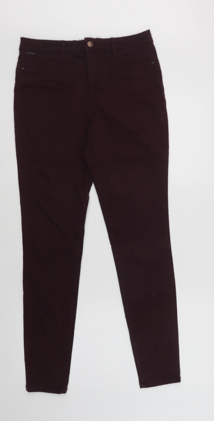 F&F Womens Purple Cotton Mom Jeans Size 10 L30 in Regular Button