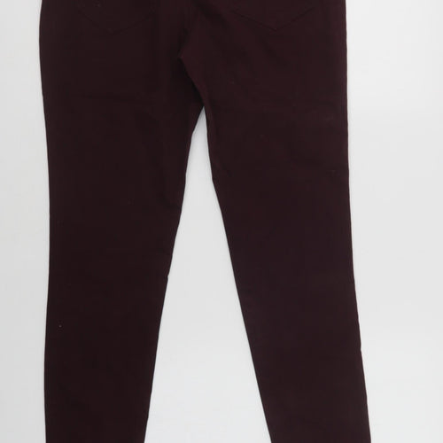 F&F Womens Purple  Cotton Mom Jeans Size 10 L30 in Regular Button