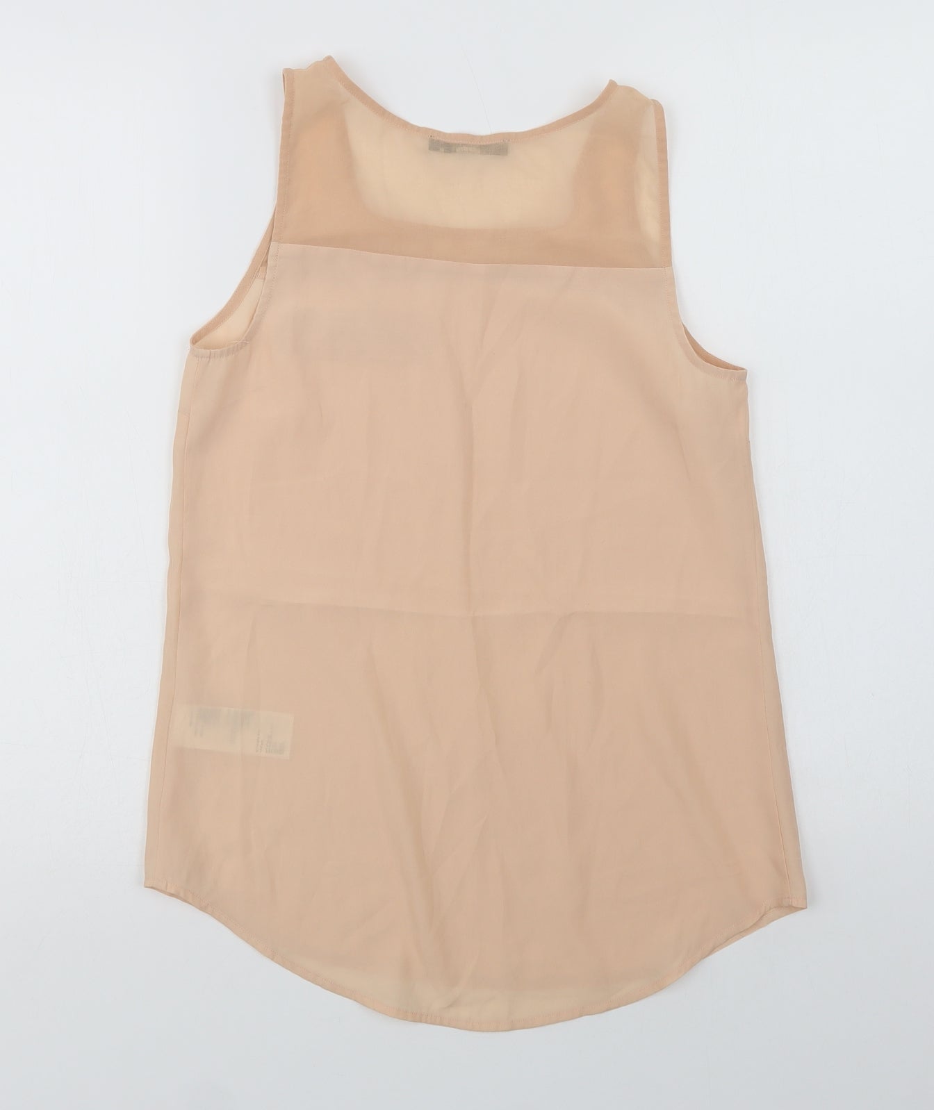 Oasis Womens Beige  Polyester Basic Blouse Size 8 Round Neck
