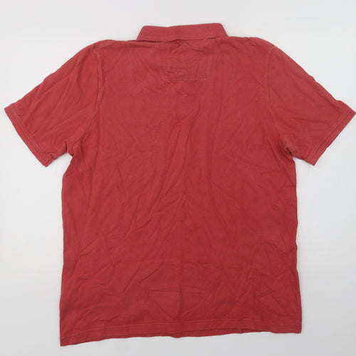 John Lewis Mens Red  Cotton  Polo Size XL Collared Button