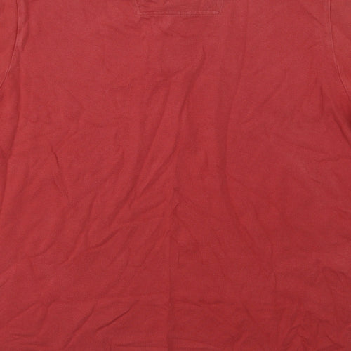 John Lewis Mens Red  Cotton  Polo Size XL Collared Button
