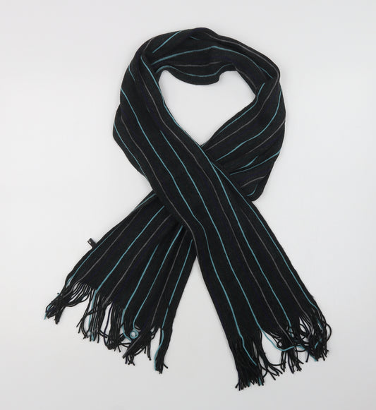 Walina Mens Grey Striped Acrylic Scarf  One Size