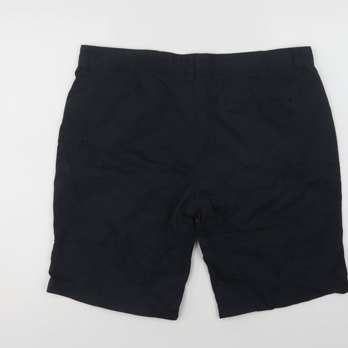 Primark Mens Black  Cotton Chino Shorts Size 36 L9 in Regular Button