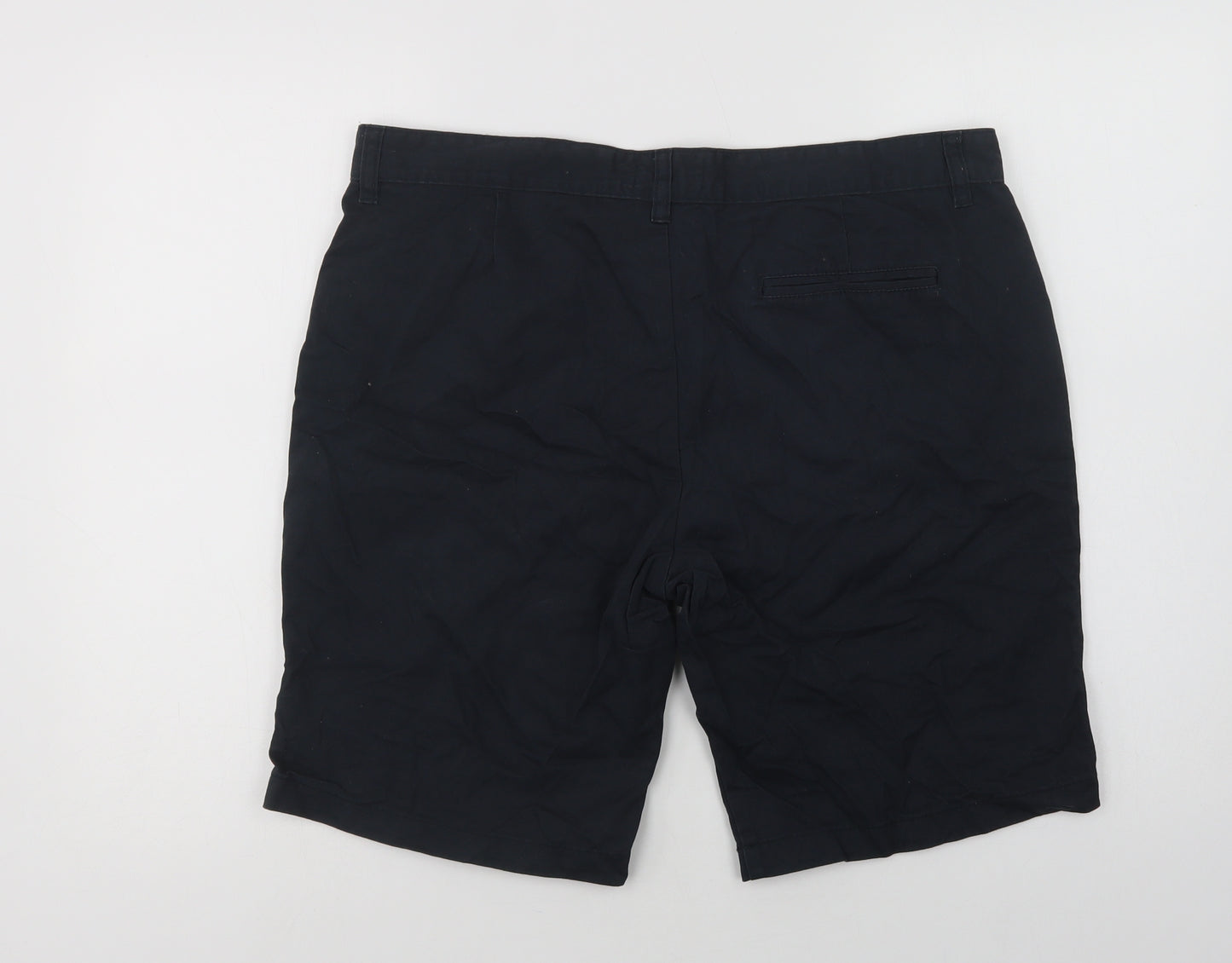 Primark Mens Black  Cotton Chino Shorts Size 36 L9 in Regular Button