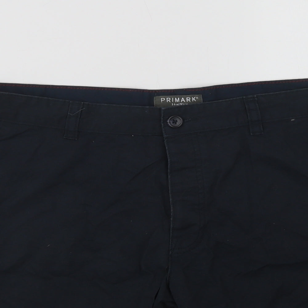 Primark Mens Black  Cotton Chino Shorts Size 36 L9 in Regular Button