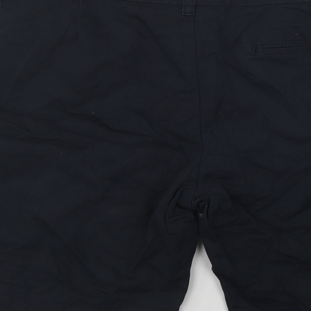 Primark Mens Black  Cotton Chino Shorts Size 36 L9 in Regular Button