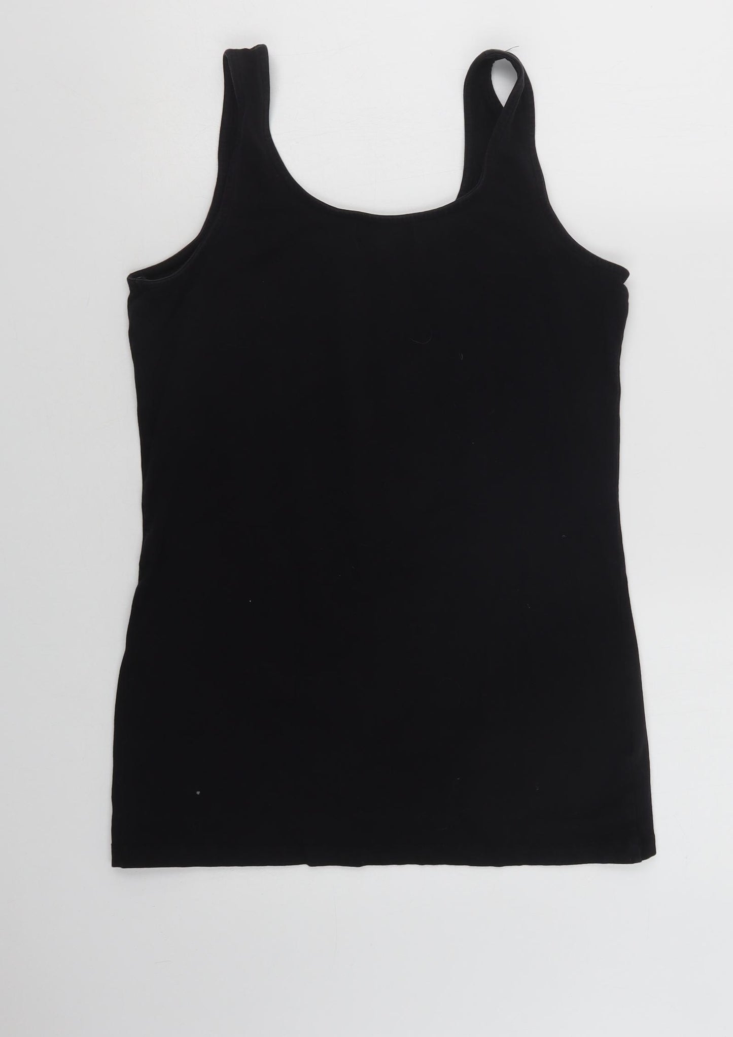Papaya Womens Black  Cotton Basic Tank Size 18 Scoop Neck