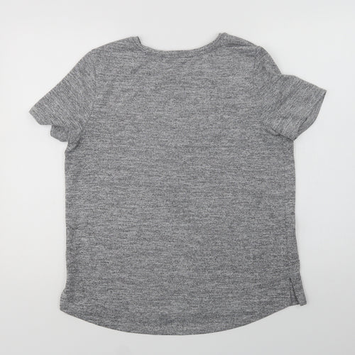 TU Womens Grey  Polyester Basic Blouse Size 14 Crew Neck