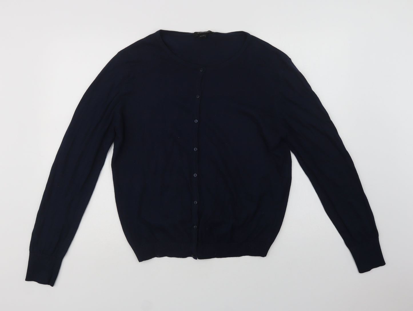 Primark Womens Blue Crew Neck  Cotton Cardigan Jumper Size 18