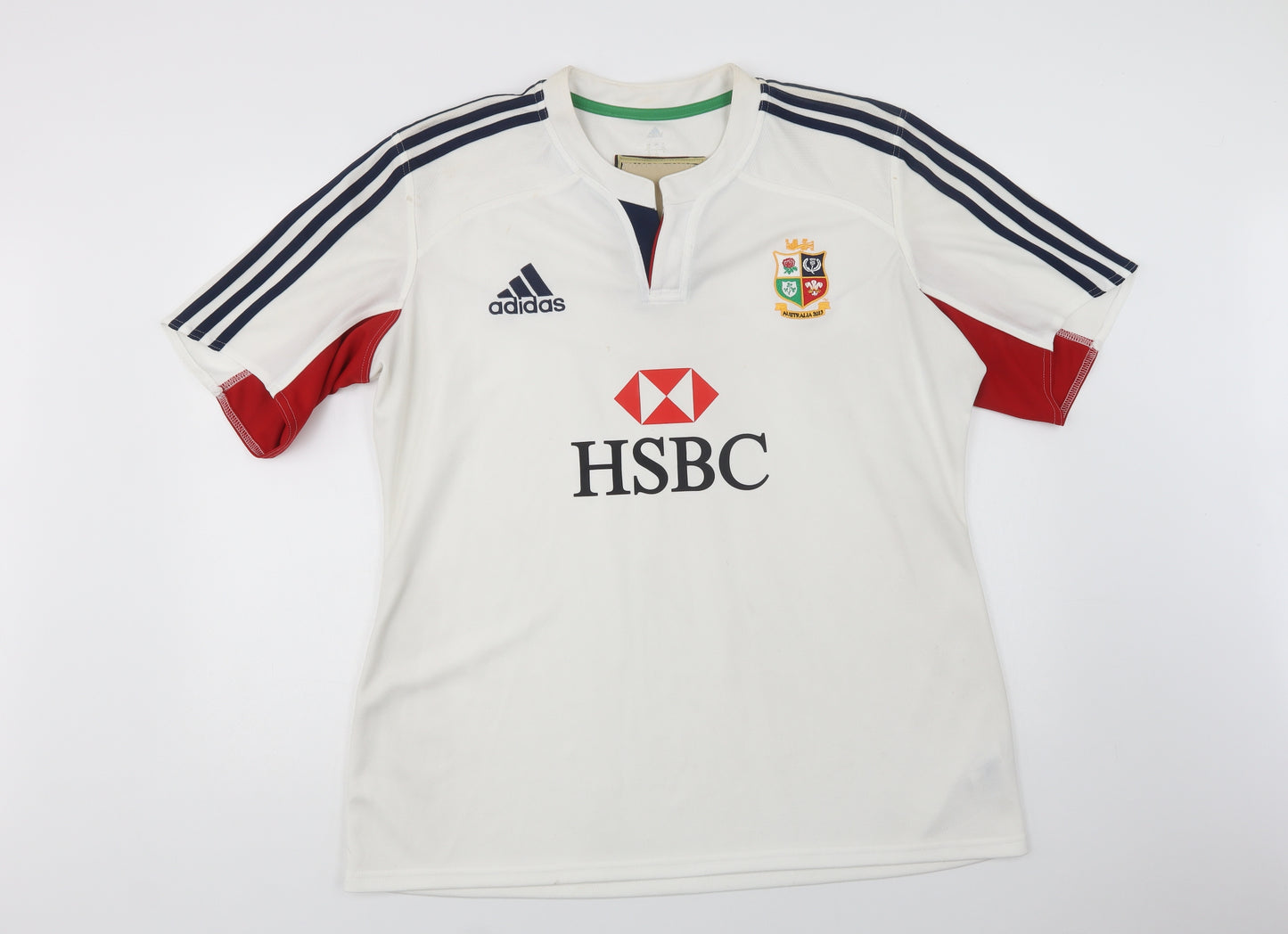 adidas Mens White  Polyester Jersey T-Shirt Size XL V-Neck  - Australia