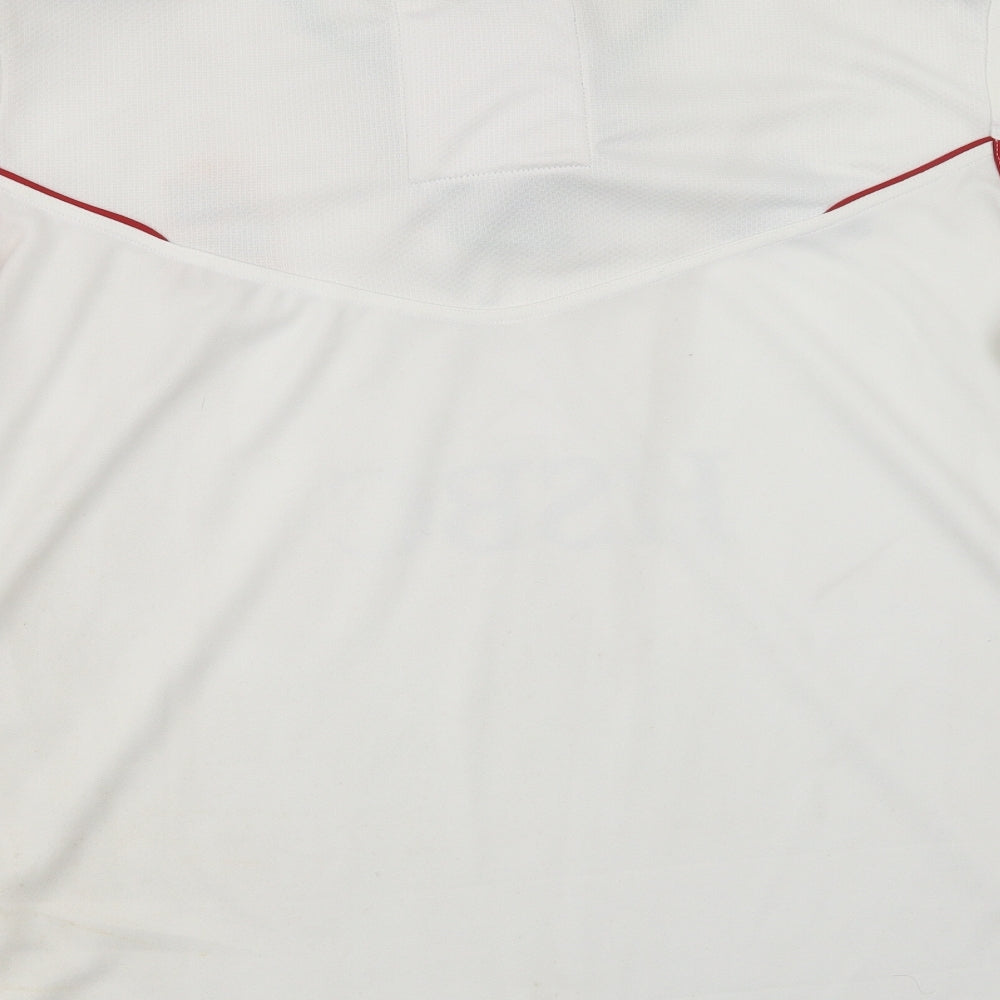 adidas Mens White  Polyester Jersey T-Shirt Size XL V-Neck  - Australia