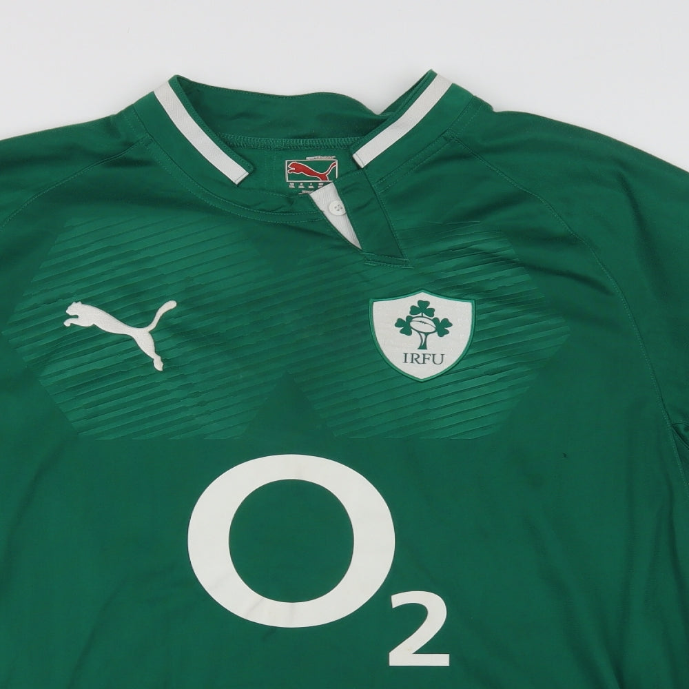 PUMA Mens Green  Polyester Jersey T-Shirt Size 2XL Crew Neck  - Ireland
