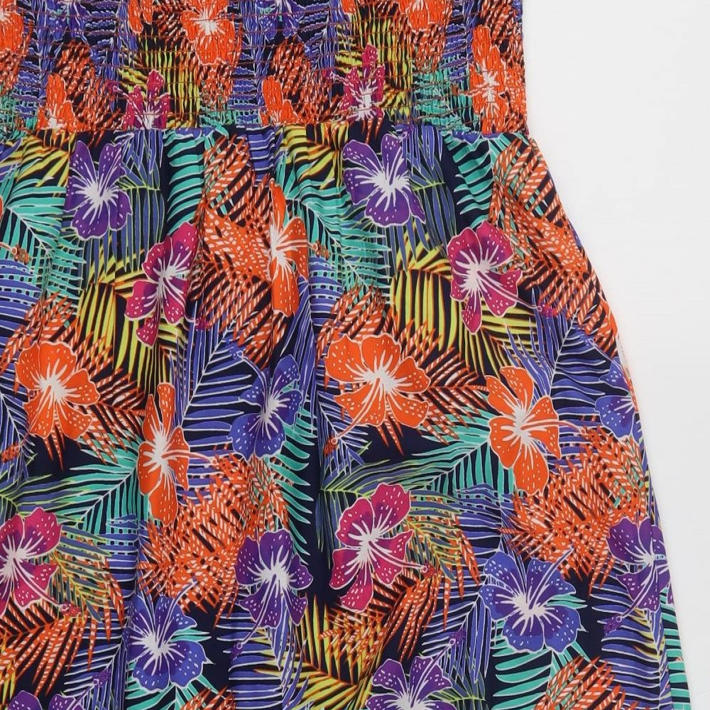 George Womens Multicoloured Floral Polyester Mini  Size L  Off the Shoulder