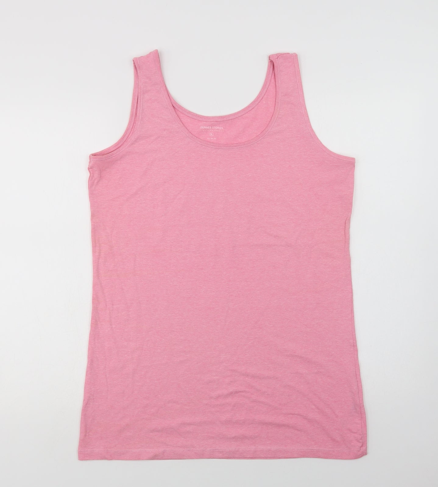 Dunnes Stores Womens Pink  Cotton Basic Tank Size XL Scoop Neck
