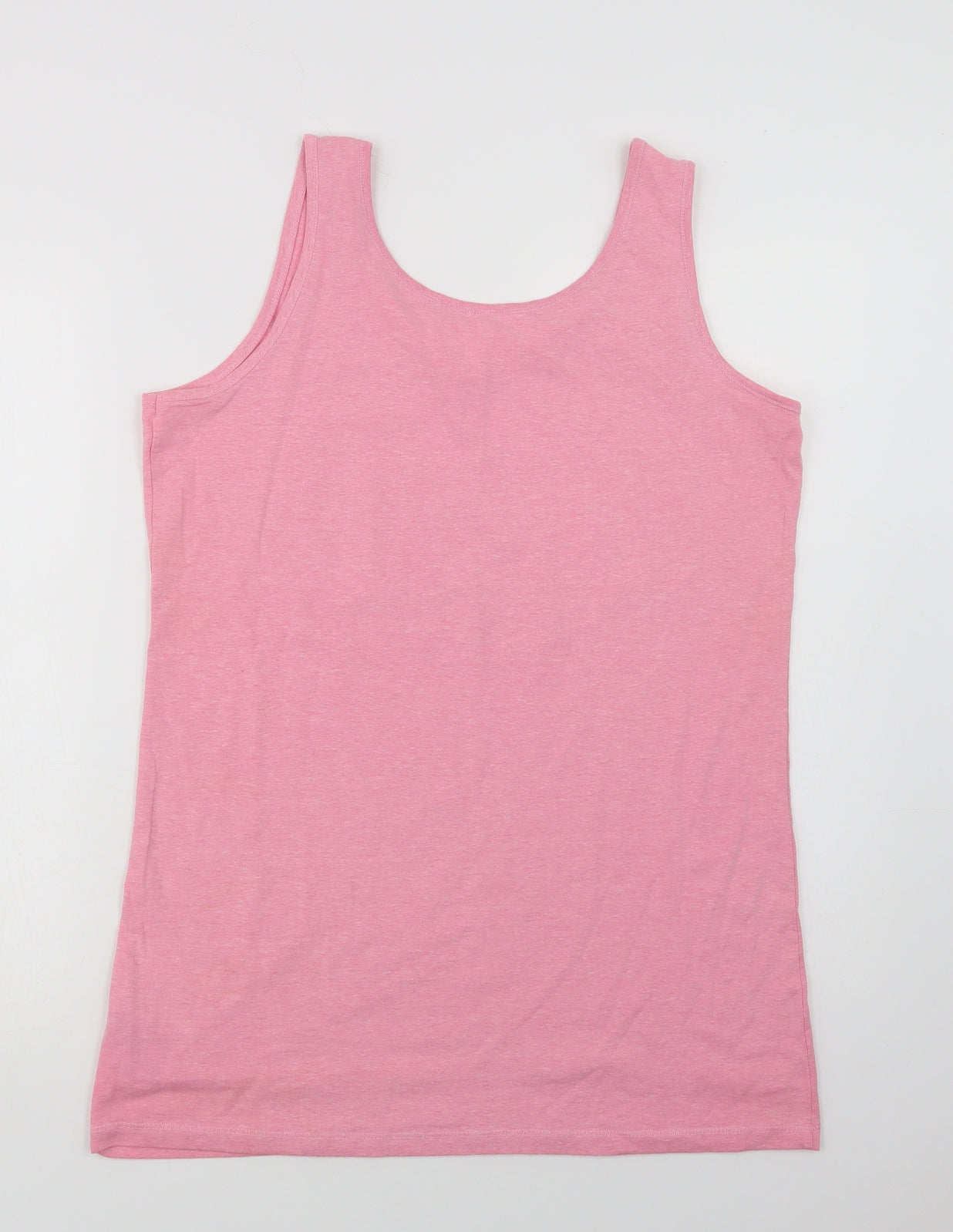 Dunnes Stores Womens Pink  Cotton Basic Tank Size XL Scoop Neck