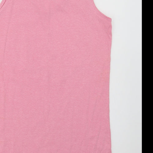 Dunnes Stores Womens Pink  Cotton Basic Tank Size XL Scoop Neck