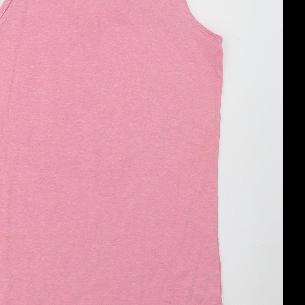 Dunnes Stores Womens Pink  Cotton Basic Tank Size XL Scoop Neck
