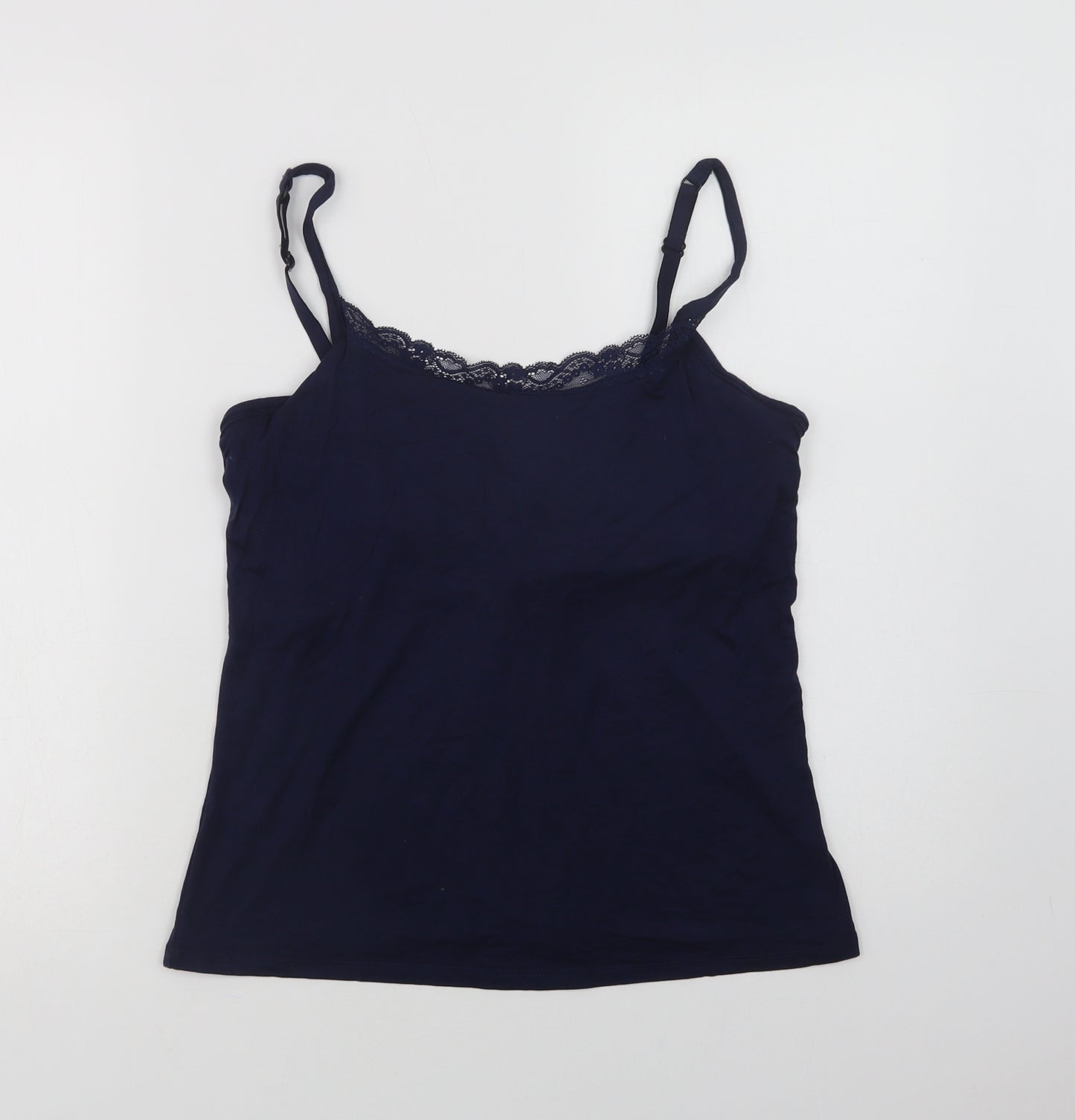 F&F Womens Blue  Modal Cami Pyjama Set Size 12   - Lace Detail
