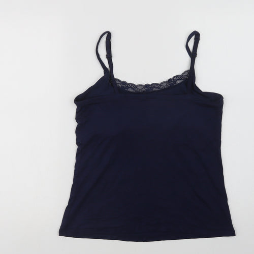 F&F Womens Blue  Modal Cami Pyjama Set Size 12   - Lace Detail