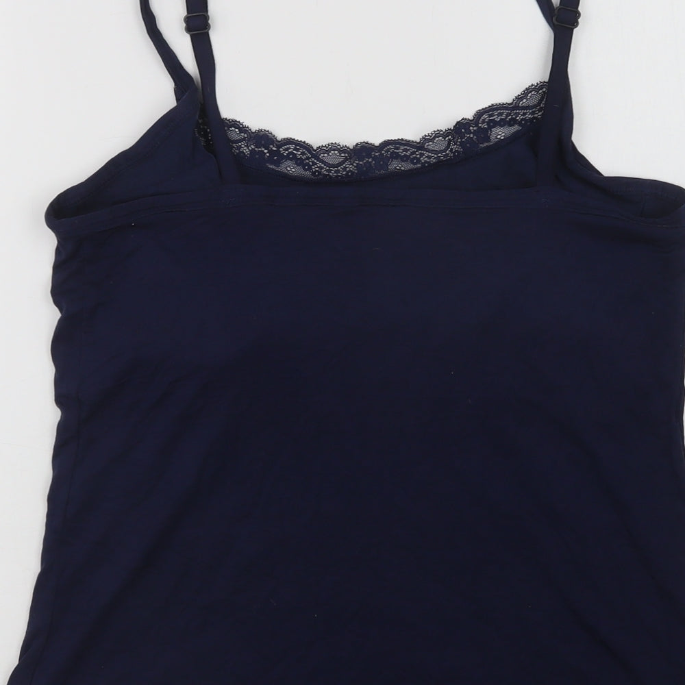 F&F Womens Blue  Modal Cami Pyjama Set Size 12   - Lace Detail