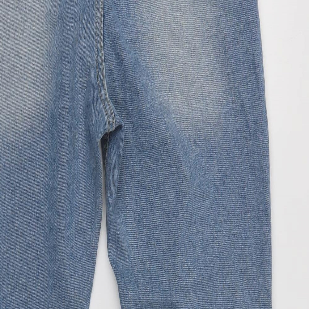 In the Style Womens Blue  Cotton Boyfriend Jeans Size 10 L28 in Regular Button