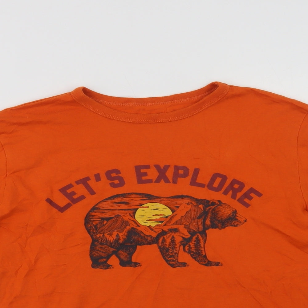 Gap Boys Orange  Cotton Basic T-Shirt Size 13-14 Years Crew Neck  - Let's Explore