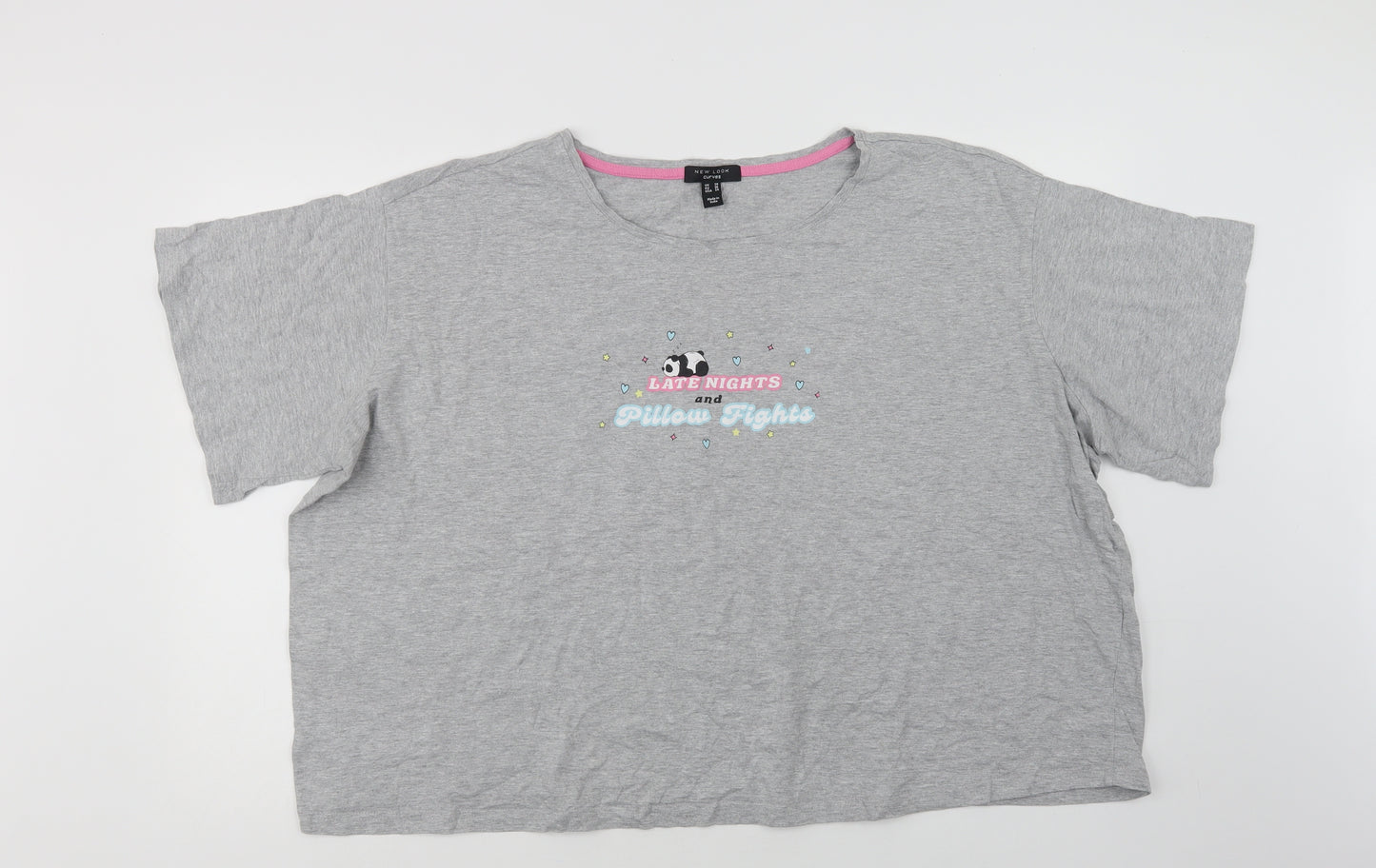 New Look Womens Grey  Cotton Top Pyjama Top Size 28   - Late Nights