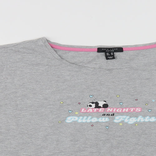 New Look Womens Grey  Cotton Top Pyjama Top Size 28   - Late Nights