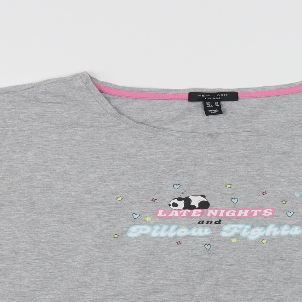 New Look Womens Grey  Cotton Top Pyjama Top Size 28   - Late Nights