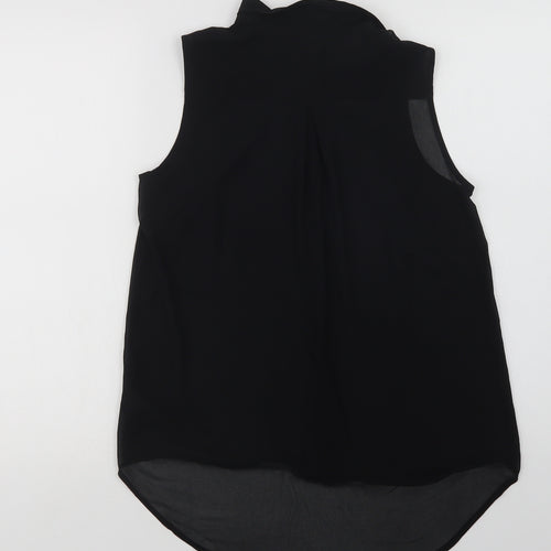 H&M Womens Black  Polyester Basic Blouse Size 6 Collared