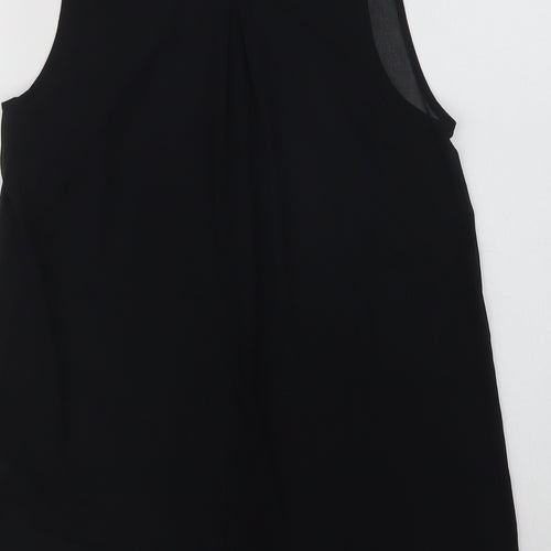 H&M Womens Black  Polyester Basic Blouse Size 6 Collared
