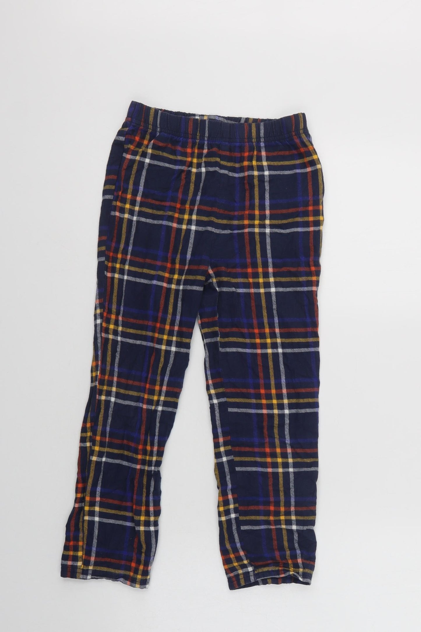 Blue Zoo Boys Blue Check Cotton  Pyjama Pants Size 7-8 Years
