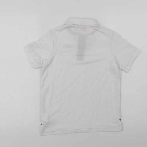 Slazenger Boys White  Polyester Basic Polo Size 9-10 Years Collared Button