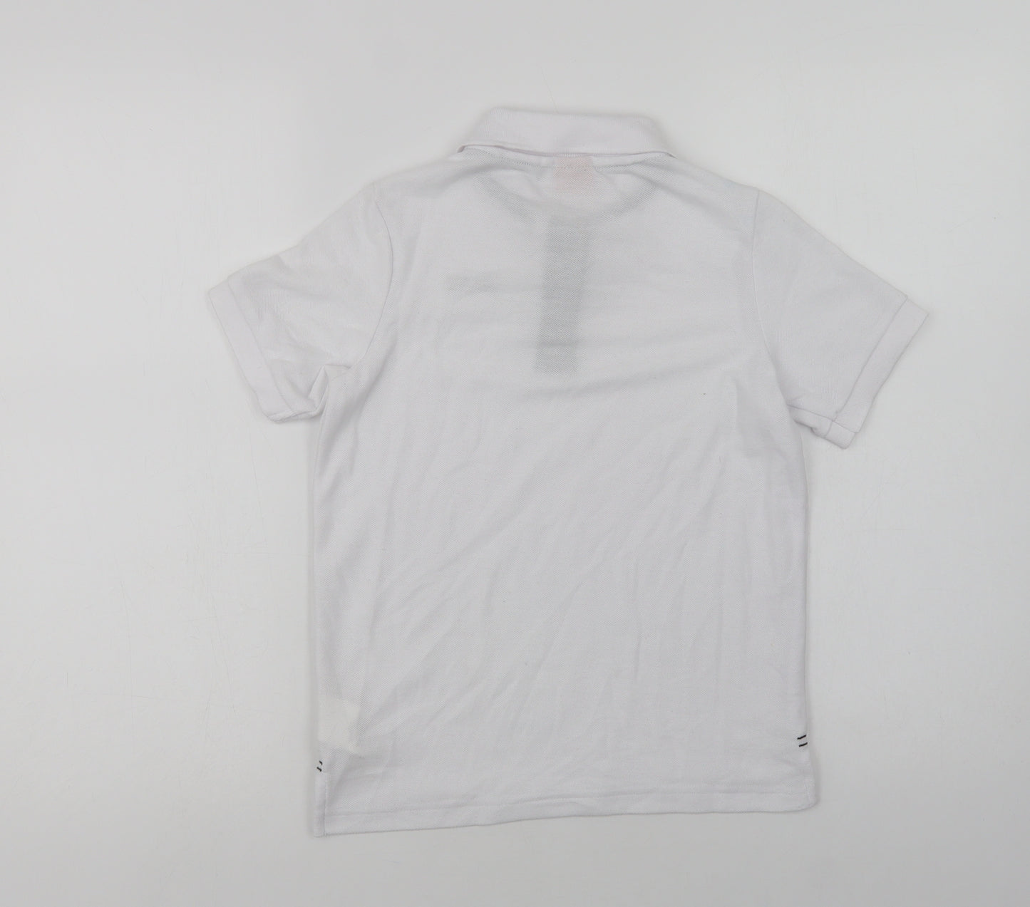 Slazenger Boys White  Polyester Basic Polo Size 9-10 Years Collared Button
