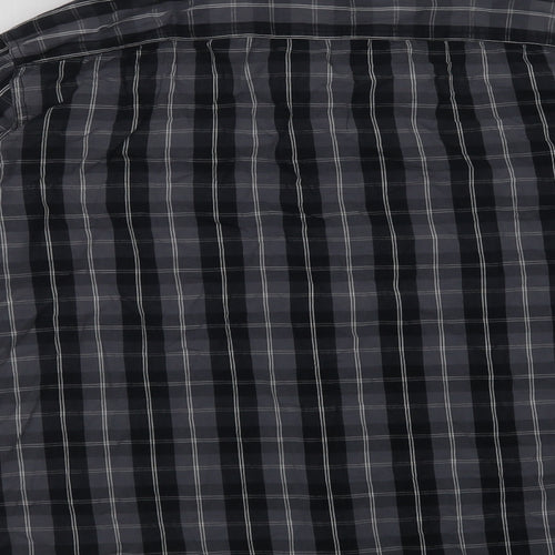 Industrialize Mens Grey Plaid Cotton  Button-Up Size M Collared Button