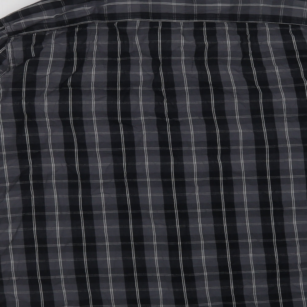 Industrialize Mens Grey Plaid Cotton  Button-Up Size M Collared Button