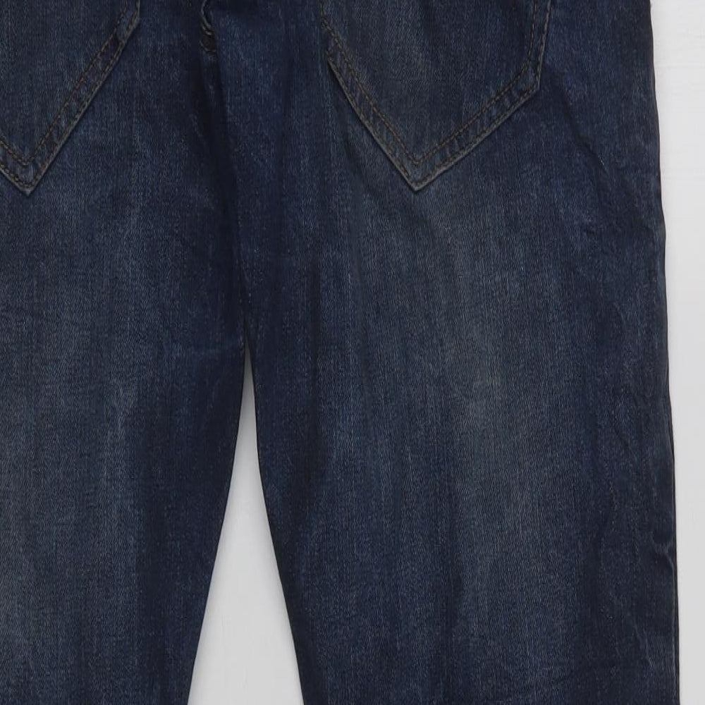 Industrialize Mens Blue  Cotton Straight Jeans Size 32 L30 in Regular Button