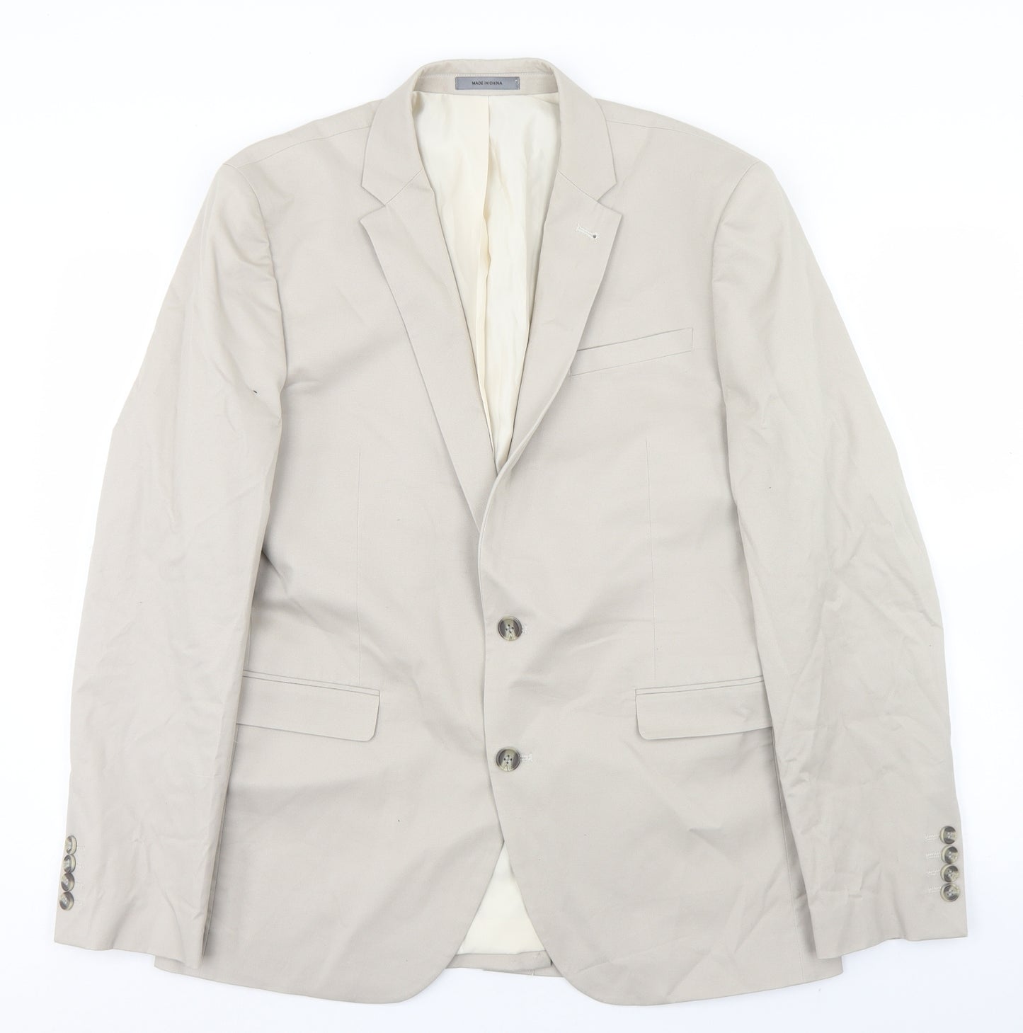Cedar Wood State Mens Beige  Cotton Jacket Blazer Size 42