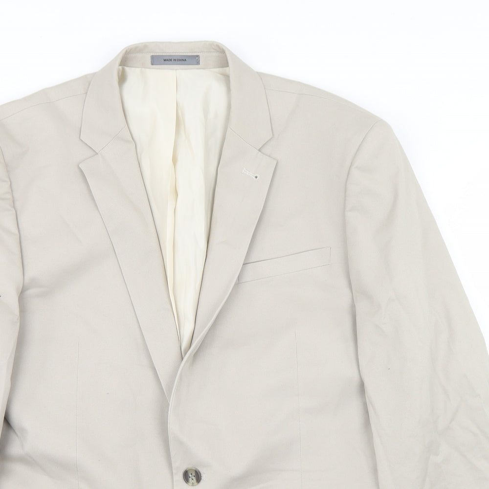 Cedar Wood State Mens Beige  Cotton Jacket Blazer Size 42