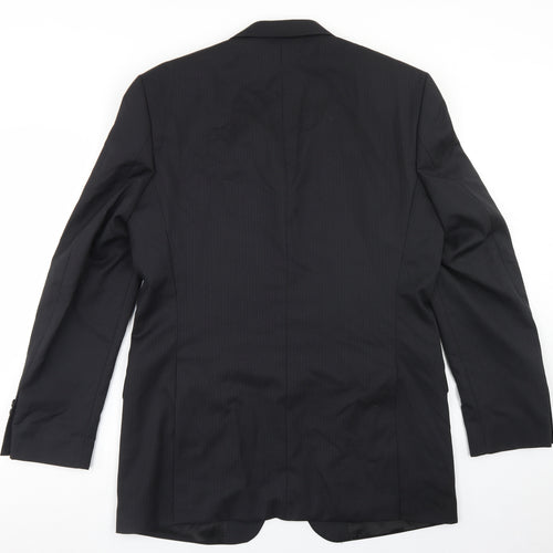 NEXT Mens Black Striped Wool Jacket Blazer Size 40