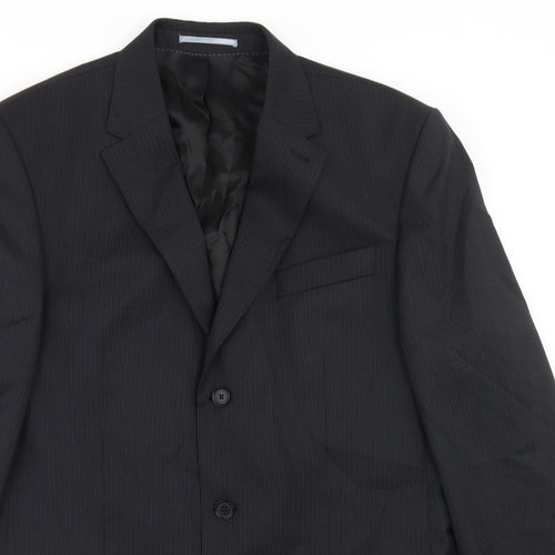NEXT Mens Black Striped Wool Jacket Blazer Size 40