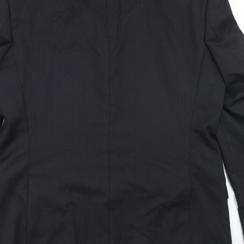 NEXT Mens Black Striped Wool Jacket Blazer Size 40