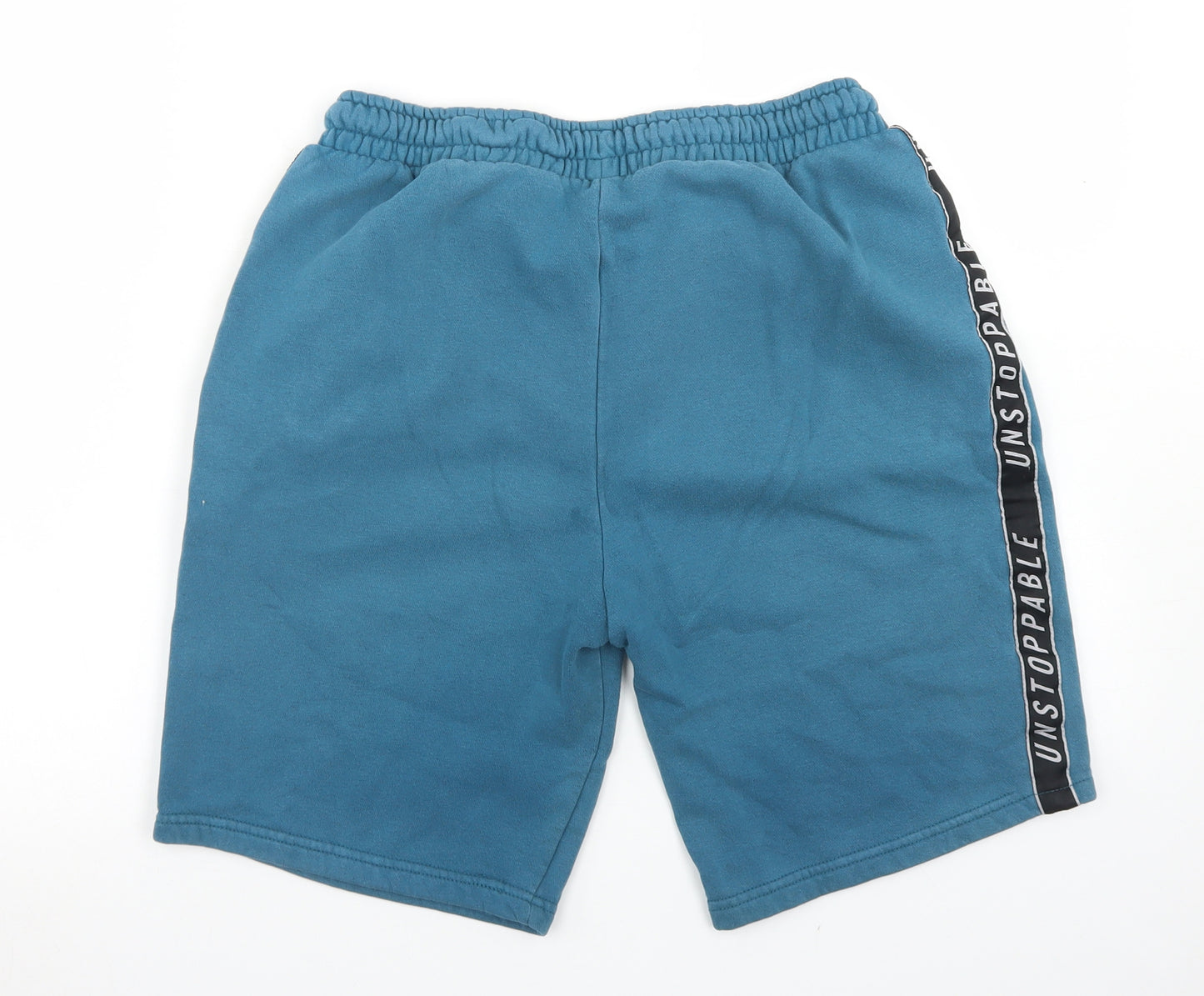 George Boys Blue  Cotton Sweat Shorts Size 15-16 Years  Regular Drawstring
