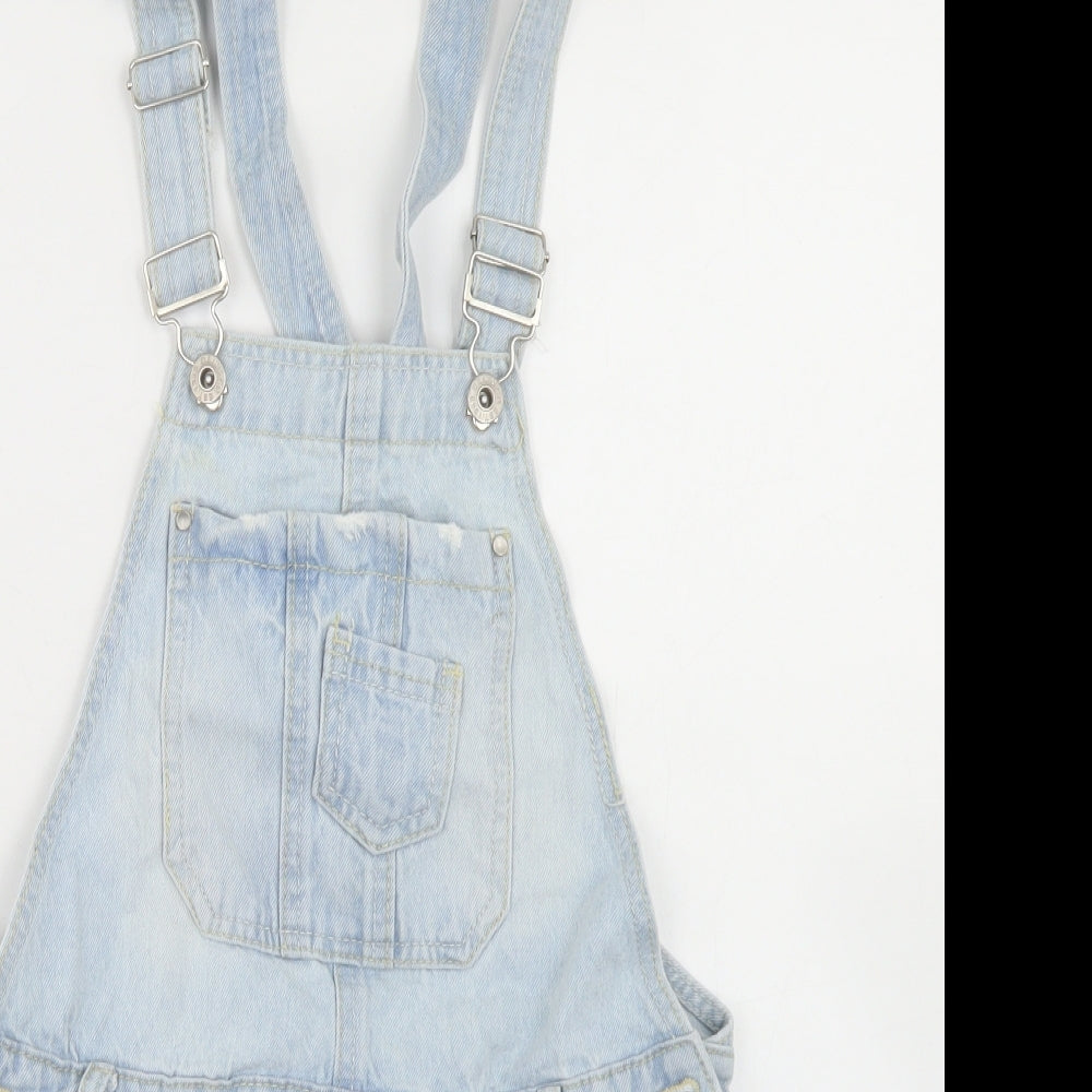 Denim Co Womens Blue  Cotton Dungaree One-Piece Size 6  Button