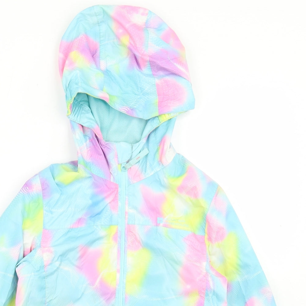 Mountain Warehouse Girls Blue Tie Dye  Windbreaker Jacket Size 7-8 Years  Zip