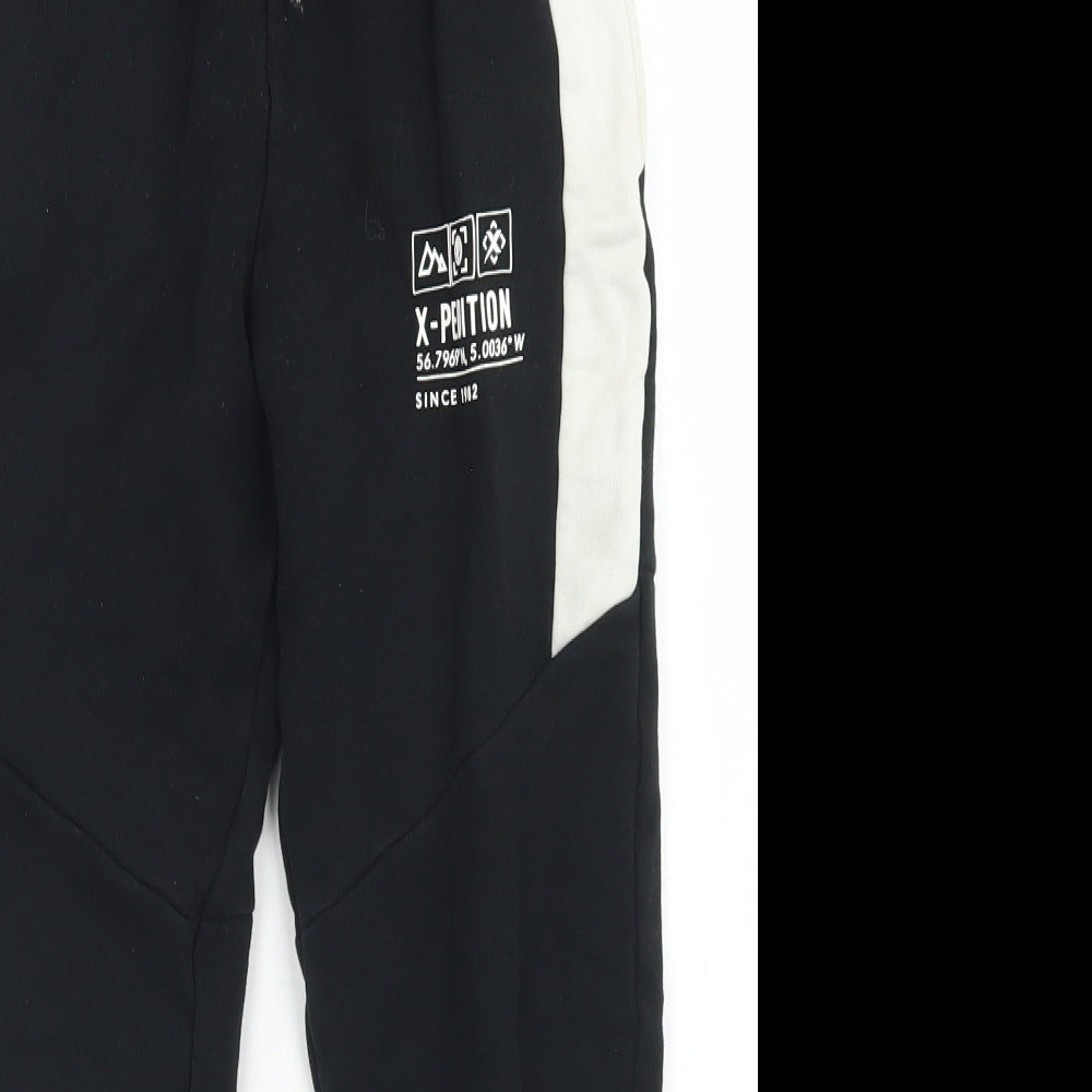 NEXT Boys Black  Cotton Jogger Trousers Size 10 Years  Regular Drawstring